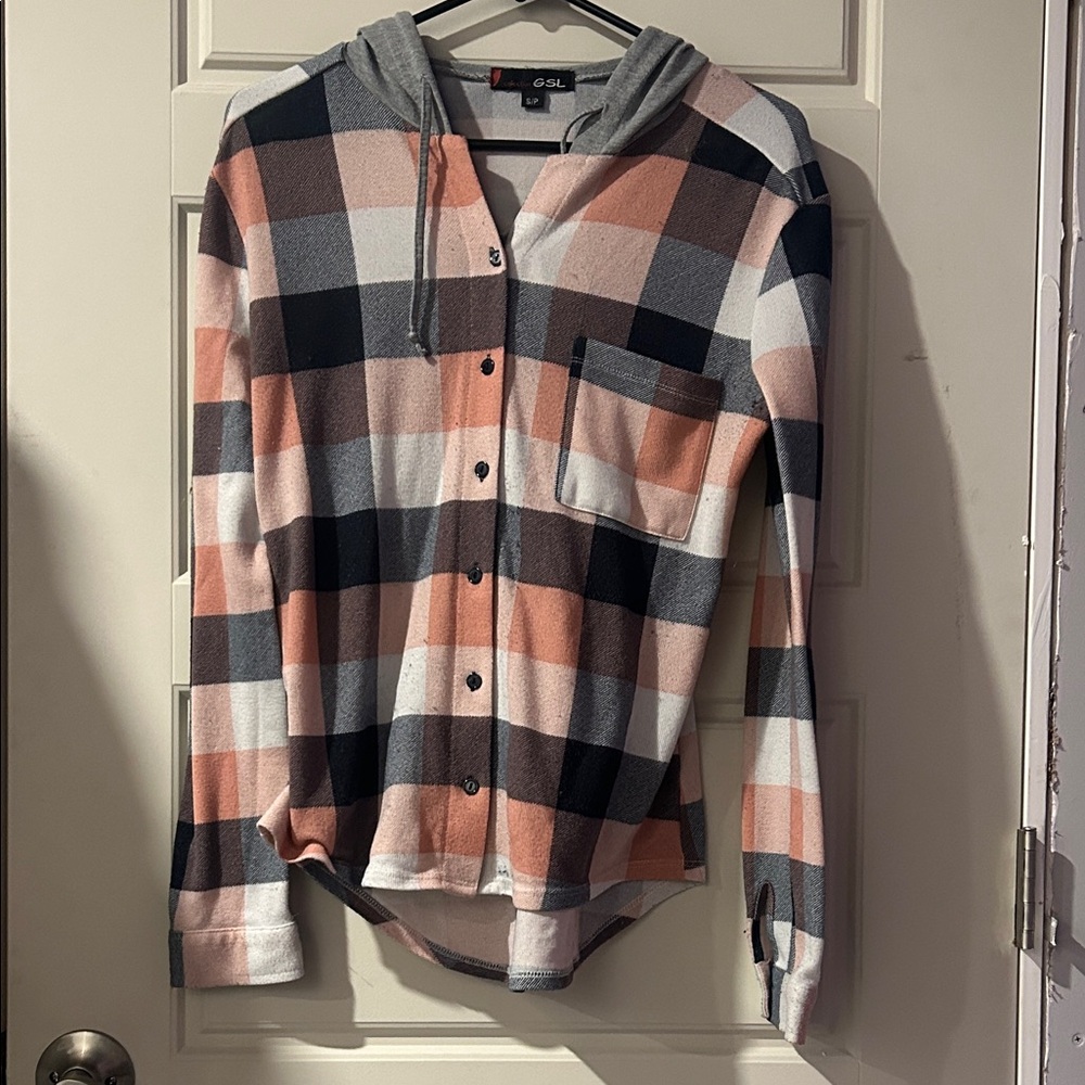 G.H. Bass & Co. Women's Plaid Hooded Jacket - Pink, Black, Gray